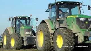 Ploegen Onland Ploughing Pflügen John Deere 7530 amp 6170R  Lemken Juwel 8 onland plough [upl. by Nobe]