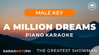 A Million Dreams  The Greatest Showman Male Key  Piano Karaoke [upl. by Hamo770]