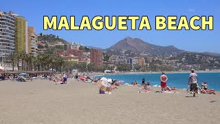 MALAGUETA BEACH  MALAGA SPAIN 2023 4K [upl. by Ciredor]