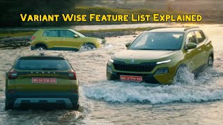 Skoda Kylaq Variant Wise Feature List Explained  Starts At 790 Lakhs  10 TSI Petrol Engine [upl. by Yeruoc]