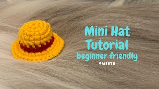 Crochet cute mini Monkey D Luffy hat keychain tutorial beginner friendly [upl. by Ydnis]