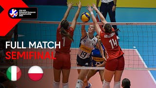 Full Match  Italy vs Poland  CEV U22 Volleyball European Championship 2024  Women SF [upl. by Nihs]