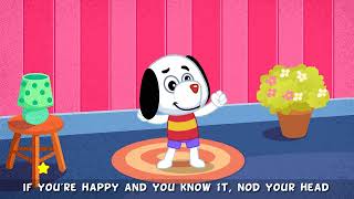 If Youre Happy and You Know It Clap Your Hands Song Lyrics  Kids Nursery Rhyme Singalong [upl. by Enerol]