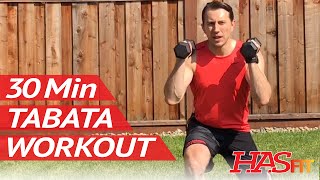 30 Min Dumbbell Tabata Workout  HASfit Brutal Tabata Training Exercises [upl. by Siramay]