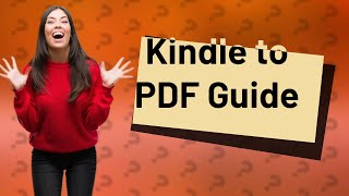 How to convert Kindle book to PDF [upl. by Deach]