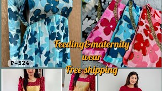 festival wear feeding kurtis feeding kurtis wholesale  Maternity wear amp Feeding Kurtis Haul 2023 [upl. by Anires454]