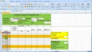 Excel  Zeiterfassung Wochentage bedingt formatieren [upl. by Asyal]