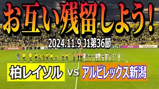 【お互い残留しよう！】2024年11月9日 J1第36節 柏レイソルvsアルビレックス新潟【両チームのチャントをたっぷりどうぞ！】 [upl. by Adnawyek]