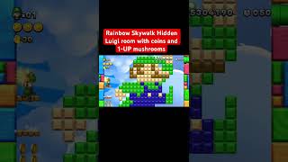 New Super Luigi U Deluxe Hidden Luigi room with coins amp 1UP mushrooms in Meringue Clouds level 3 [upl. by Jahn600]