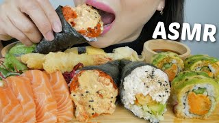 SUSHI ASMR Spicy Salmon amp Dynamite Cone Salmons sashimi Avocado Sunomono Rolls amp Nigiri  NE [upl. by Ahtaga]