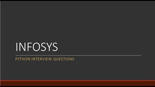 Infosys Python Interview Questions Experienced python pythonprogramming [upl. by Ambrosi]