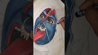 Maa Kali drawing 😍 shorts art drawing kalimaa [upl. by Lamb]