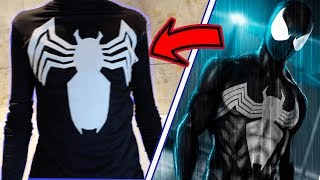 COMO HACER EL TRAJE DE SPIDERMAN NEGRO VENOM HOW TO MAKE THE SPIDERMAN SYMBIOTE COSTUME VENOM [upl. by Leahcimdivad]