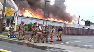 FLEMINGTON NEW JERSEY 4TH ALARM WORKING FIRE 5417 HEAVY FIRE IN A DRY CLEANING STORE [upl. by Lipinski]