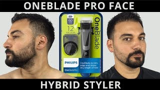 Beard Trimming  Philips Norelco Oneblade Pro Face Hybrid Styler  Model QP6510 [upl. by Onurb633]