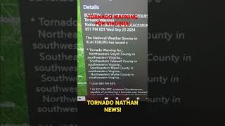 92524 TORNADO WARNING for Virginia counties in Smyth Tazewell Bland Wythe [upl. by Jeannie]