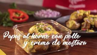 ¿Cómo hacer Papas al horno con pollo y crema de mostaza [upl. by Erminia213]