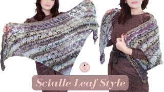 TUTORIAL Scialle quotLeaf Stylequot embossed crochet [upl. by Leduar726]