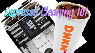 Dunkin espresso cleaning and preventative maintenance Schaerer coffee art plus [upl. by Arba]