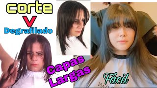 2 Maneras Fáciles de Hacer CAPAS LARGAS DEGRAFILADAS Easy Long Layered Haircut [upl. by Essinger]