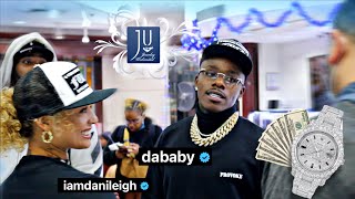 DaBaby amp Danileigh spend a BAG at Jewelry Unlimited while eating Hot wings [upl. by Elden]