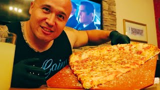 GIANT PIZZA SLICE  FOOD CHALLENGE IN VEGAS [upl. by Satterfield]