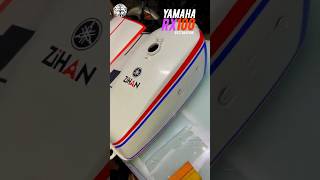 Bike tank white custom paint job yamaha rx100 modification custom paint work rx100 custompaint [upl. by Blader407]