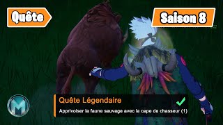 Apprivoiser la faune sauvage avec la cape de chasseur Fortnite Défi de Kakashi Saison 8 [upl. by Odama]