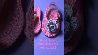 sandaletti infradito alluncinetto con una bella rosa uncinetto crochet shorts [upl. by Edme]