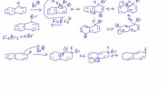 131 Polycyclic Electrophilic Aromatic Substitution Naphthalene 1 vs 2Substitution [upl. by Kathlene]