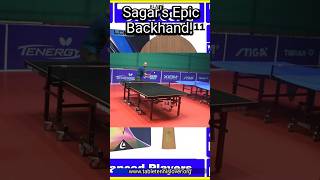 Unbelievable Backhand Shot by Sagar Table Tennis Magic [upl. by Nida]