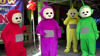 UNBOXING amp WEARING COSPLAY TELETUBBIES  TINKY WINKY DIPSY LALA amp PO [upl. by Beall]