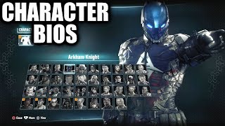 Batman Arkham Knight All Character Bios  Profiles [upl. by Anelle]