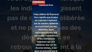 Raymond Aron  Quand les hommes ne choisissent pas les événements choisissent pour eux shorts [upl. by Laurence914]