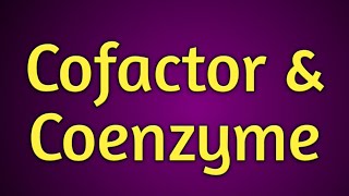 What are Cofactors amp Coenzymes Meaning of Cofactors ampcoenzymes cofactors coenzyme enzymes [upl. by Charmine]