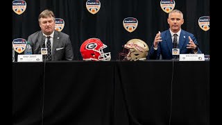 Orange Bowl Head Coach Press Conference FSUs Mike Norvell and Georgias Kirby Smart preview game [upl. by Lem]