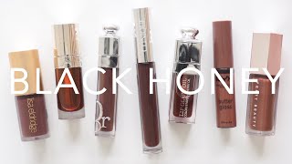 Clinique Black Honey Gloss  Dark Lip Gloss Shade Comparison and Swatches  AD [upl. by Hras]