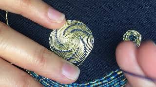 How to Couch Gold Passing Thread  Goldwork Circles  Couching Stitch  Gilt Passing Thread [upl. by Ahsaele]