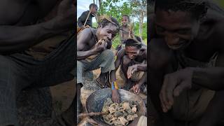 its incredible Cookies Meals🤤See Hadza enjoy breakfast food 😋So delicious culture bushmen [upl. by Erastes]