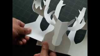 How to Make a Kirigami Moose Popup Card [upl. by Albie]