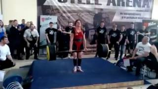 Galina Abramova 255 kg 561 lbs WR deadlift at 675 kg BW 148 lbs BW [upl. by Wendie]