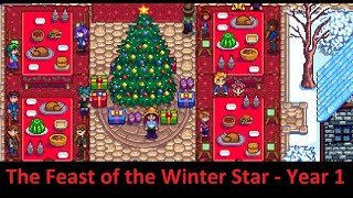 The Feast of the Winter Star  Stardew Valley Multiplayer Year 1 [upl. by Ayvid]