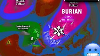 METEO ITALIA arriva il BURIAN Preparatevi a forti tempeste di neve da nord a sud [upl. by Mckenna]