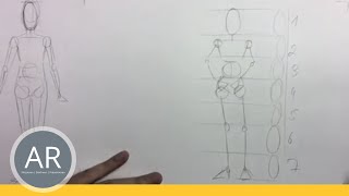 Zeichnen lernen  Aufbau einer weiblichen Figur Teil 1  Akademie Ruhr Tutorial [upl. by Lerim]