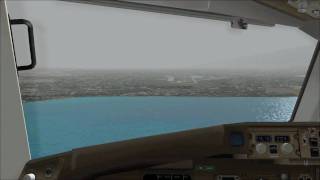 FS2004 Boeing 767300F RNAV GPS approach  manual landing RWY20  Kahului Airport PHOG HD [upl. by Aehtrod]