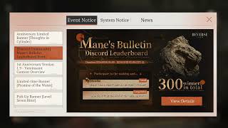 Reverse 1999  Manes Bulletin Leaderboard Community Event Notice [upl. by Jorey]