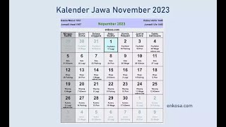 Kalender Jawa November 2023 Lengkap Hari Baik [upl. by Tonye]