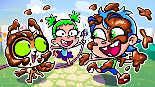 Stop playing with the mud my friends fun cartoon kids animation [upl. by Nnylrefinnej]