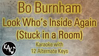 Look Whos Inside Again Karaoke  Bo Burnham Instrumental Lower Higher Female Original Key [upl. by Adrahc23]