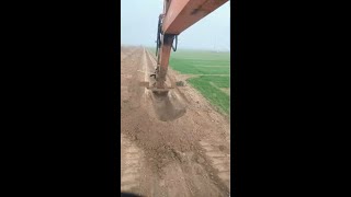 Construction process of excavator digging straight channel [upl. by Jill]